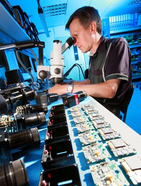 Location photograph of Essex based Electronics company quality control for magazine editorial